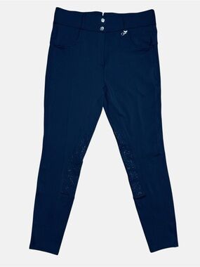 Horze Wm’s Ingrid Equestrian Knee Patch Breeches NWOT Dark Navy Sz 30